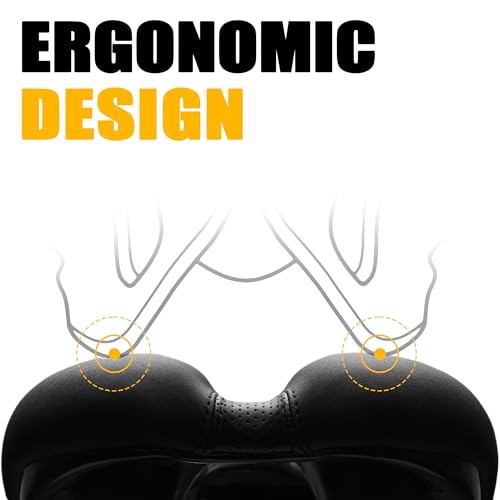 Venzo Comfortable Bike Bicycle Saddle Seat - for MTB, Road, Exercise, Trekking, Folding, Hybrid & Cruiser Bikes - XC Saddle Seat - Black - Image 4