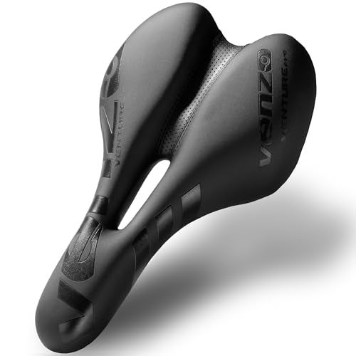 Venzo Comfortable Bike Bicycle Saddle Seat - for MTB, Road, Exercise, Trekking, Folding, Hybrid & Cruiser Bikes - XC Saddle Seat - Black - Image 1