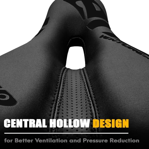 Venzo Comfortable Bike Bicycle Saddle Seat - for MTB, Road, Exercise, Trekking, Folding, Hybrid & Cruiser Bikes - XC Saddle Seat - Black - Image 3
