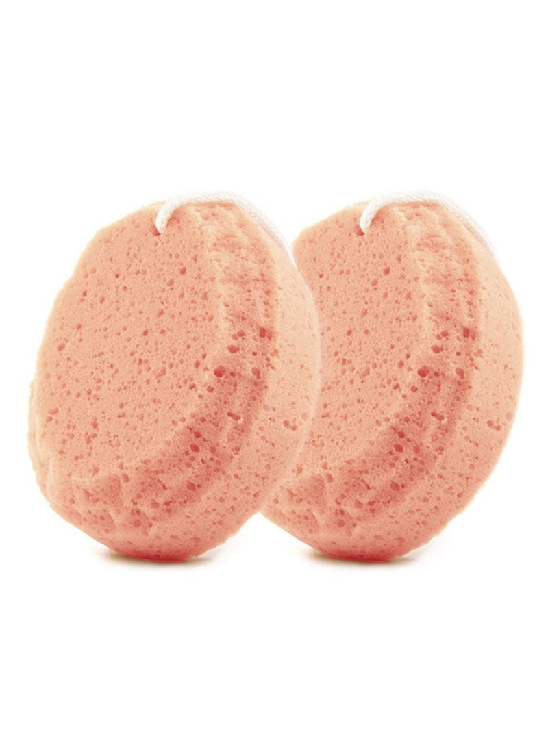 2pcs Natural Sponge Bath Soft Shower Loofah, Body Scrubber Exfoliating Loofahs Pouf Cleaning Luffa Soothing for Bathroom Cleansing Supply - Image 1
