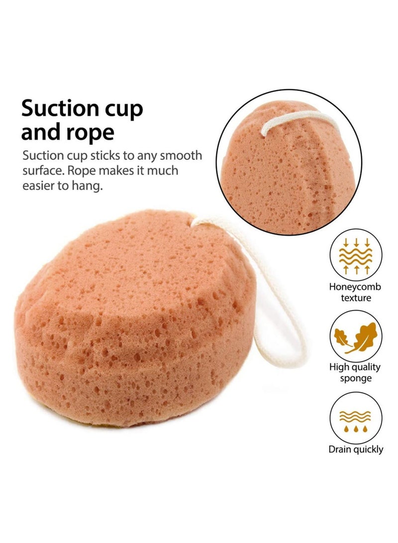 2pcs Natural Sponge Bath Soft Shower Loofah, Body Scrubber Exfoliating Loofahs Pouf Cleaning Luffa Soothing for Bathroom Cleansing Supply - Image 3