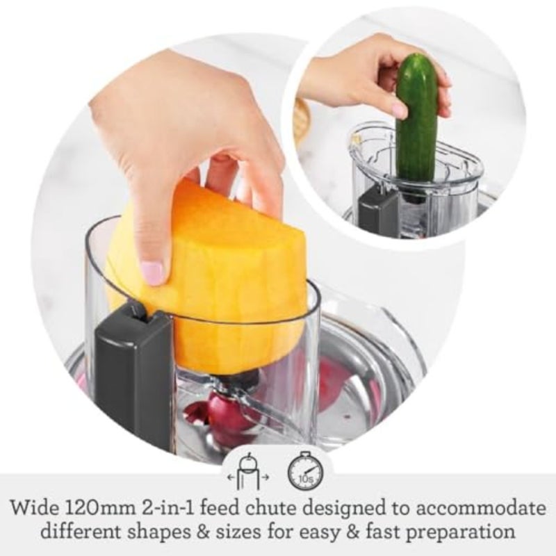 Food Processor for home kitchen use, brushed stainless steel, silver, includes dicing kit, S-blade, reversible shredder, adjustable slicer and dough blade, UAE version with 2-year warranty - Image 5