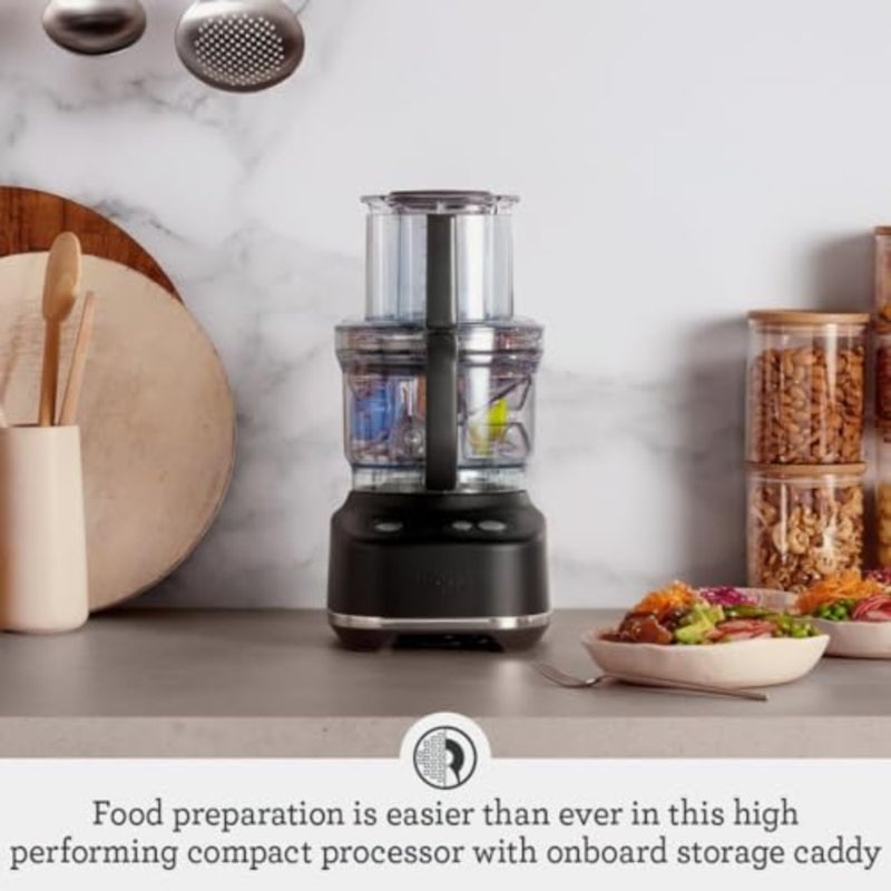 Food Processor for home kitchen use, brushed stainless steel, silver, includes dicing kit, S-blade, reversible shredder, adjustable slicer and dough blade, UAE version with 2-year warranty - Image 2