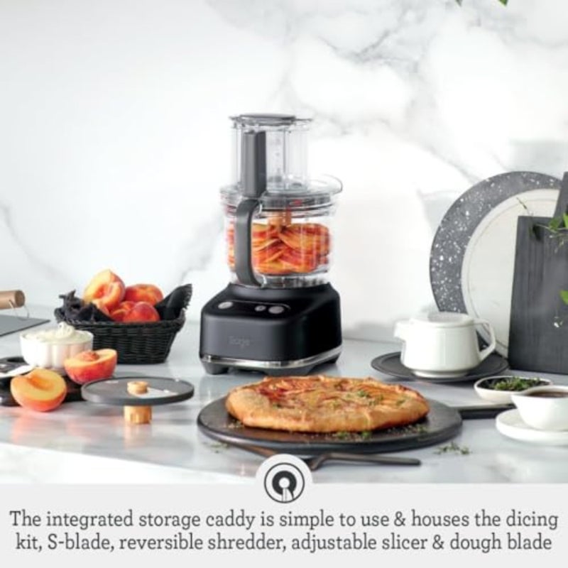 Food Processor for home kitchen use, brushed stainless steel, silver, includes dicing kit, S-blade, reversible shredder, adjustable slicer and dough blade, UAE version with 2-year warranty - Image 3