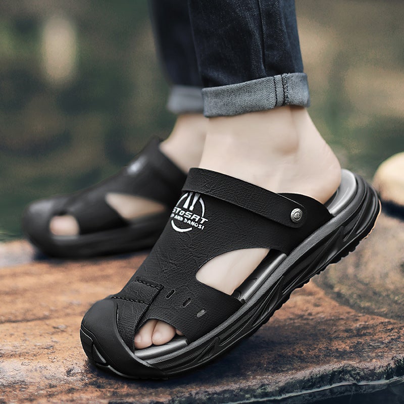 Men'S Perforated Sandals Summer Outdoor High-End Non-Slip Beach Sandals Casual Driving Closed-Toe Slippers - Image 5