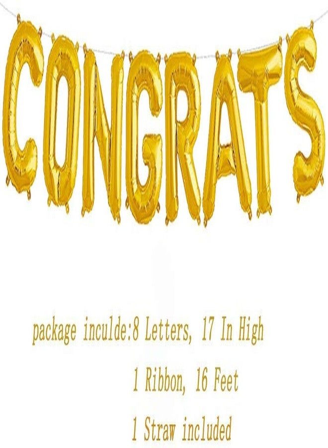 Tellpet Congrats Foil Letter Balloons, Graduation, Wedding, Bridal Party Supplies Decorations, Gold, 16 Inch - Image 5