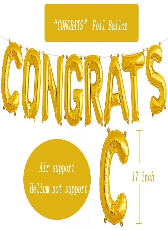 Tellpet Congrats Foil Letter Balloons, Graduation, Wedding, Bridal Party Supplies Decorations, Gold, 16 Inch - Image 4