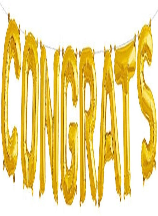 Tellpet Congrats Foil Letter Balloons, Graduation, Wedding, Bridal Party Supplies Decorations, Gold, 16 Inch - Image 2