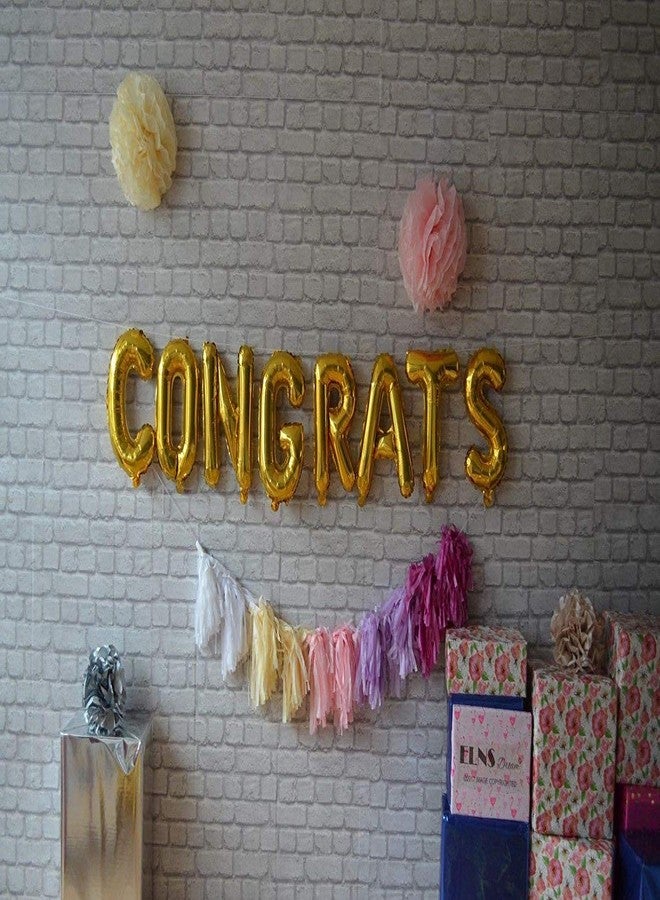 Tellpet Congrats Foil Letter Balloons, Graduation, Wedding, Bridal Party Supplies Decorations, Gold, 16 Inch - Image 3