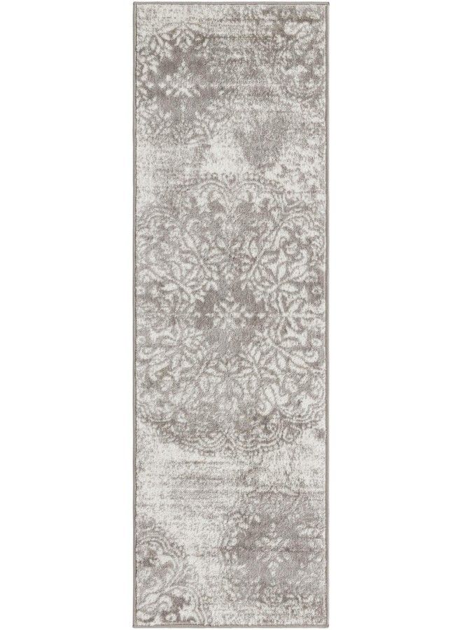 Unique Loom سجادة منطقة مجموعة صوفيا الكبرى (2' × 6' 7" عداء رمادي فاتح عاجي) - Image 3