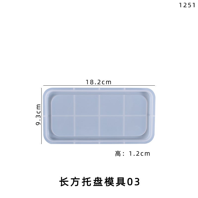 Yu Meiren Diy Crystal Drop Glue Shaped Tray Mold Multiple Tray Fruit Plate Plate Ornaments Silicone Mold - Image 1