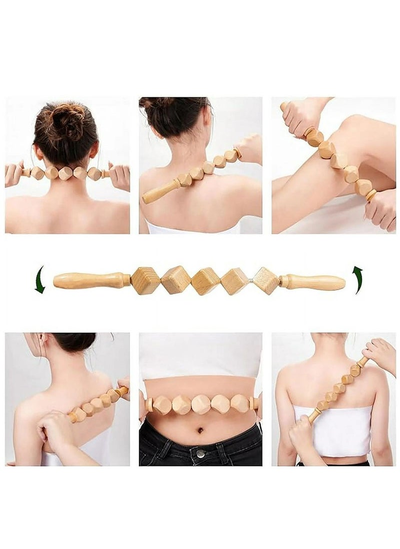 Arabest 3 Pieces Wood Therapy Kit Massage Tools Maderoterapia Kit Wood Massager Roller Wood Gua Sha Roller Manual Wooden Fascia Massage for Release Cellulite Muscle Blasting Pain Relief Body Sculpting Tools  - Image 5