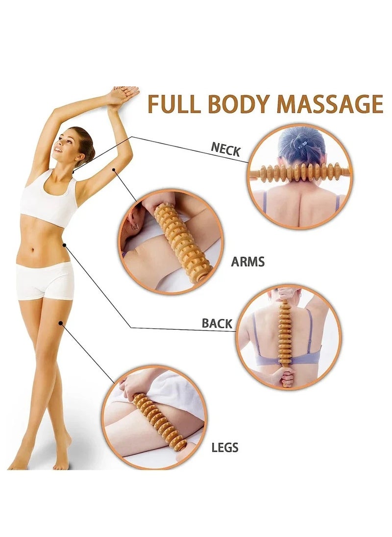 Arabest 3 Pieces Wood Therapy Kit Massage Tools Maderoterapia Kit Wood Massager Roller Wood Gua Sha Roller Manual Wooden Fascia Massage for Release Cellulite Muscle Blasting Pain Relief Body Sculpting Tools  - Image 3