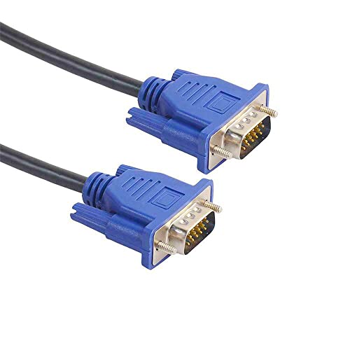 Les Bon Amis 1.5 Meter Computer VGA Cable Male to Male Monitor Cable Connector Ideal for PC, Laptops, TVs, Projectors, and Gaming Consoles VGA Plug Port - 1.5M, Black and Blue - Image 2