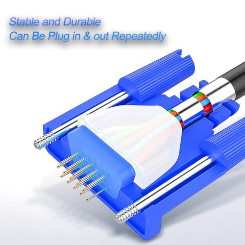 Les Bon Amis 1.5 Meter Computer VGA Cable Male to Male Monitor Cable Connector Ideal for PC, Laptops, TVs, Projectors, and Gaming Consoles VGA Plug Port - 1.5M, Black and Blue - Image 5