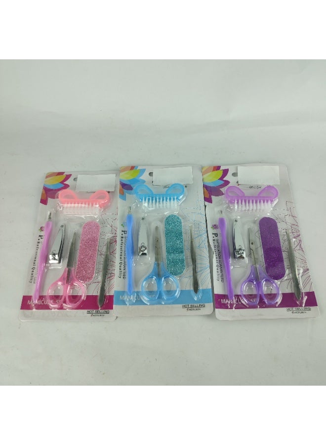 Multi-colored pedicure and manicure nail care set - Image 1