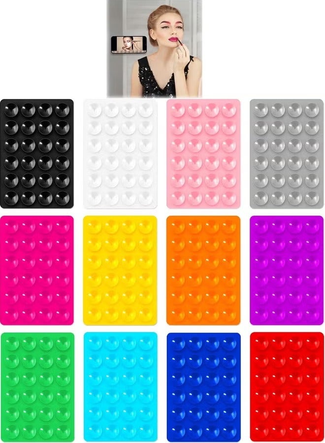 12pcs Silicone Suction Cup Phone Holder, Strong Suction Cups, Suitable for Bathroom, Mirror, Hands-free, Selfie, Video, by Xifor  - Image 1