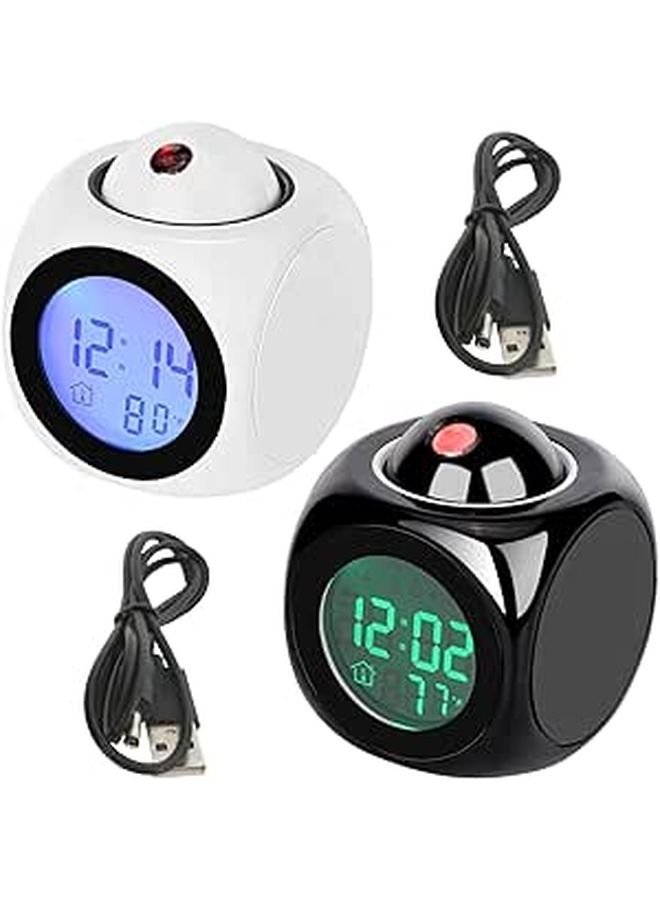 ساعة الإسقاط، عرض الوقت باللون الأحمر، إعلان صوتي، تعمل بالطاقة عبر منفذ USB - Image 1