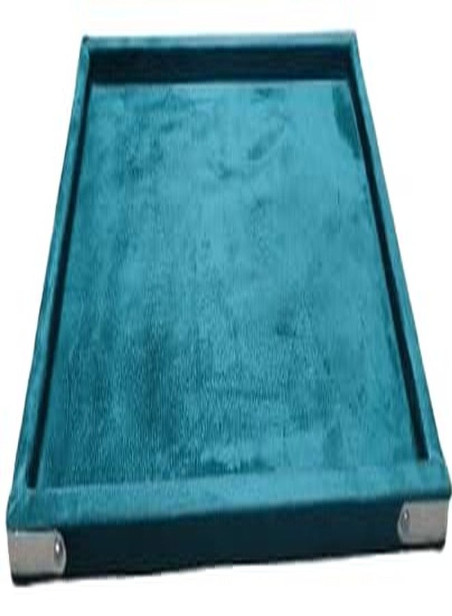 SENTONI Velvet Jewellery Finding Beading Tray Finding Display Organiser Perfect for Showcasing Rings Earrings Necklaces and Bracelets Jewellery Cosmetic Organizer Tray Pack of 1 (12X9)(Rama Green) - Image 3