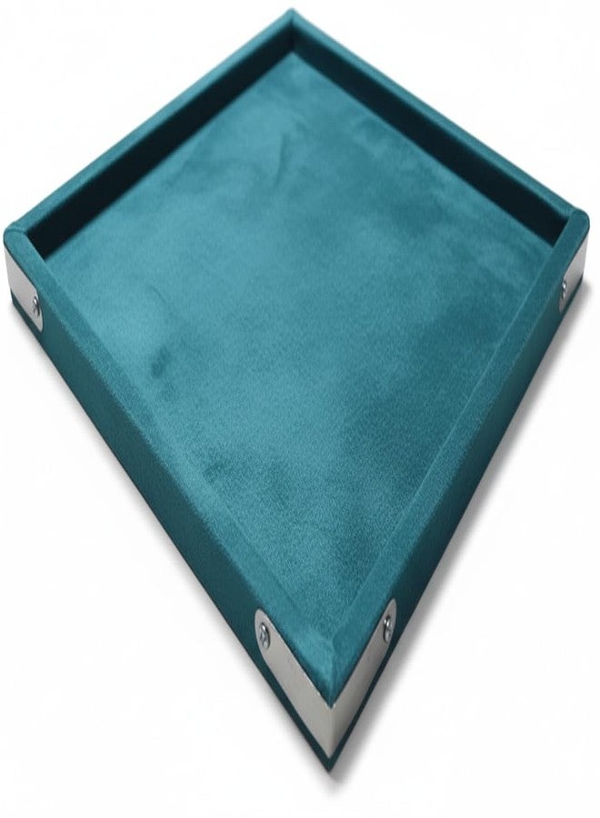 SENTONI Velvet Jewellery Finding Beading Tray Finding Display Organiser Perfect for Showcasing Rings Earrings Necklaces and Bracelets Jewellery Cosmetic Organizer Tray Pack of 1 (12X9)(Rama Green) - Image 5