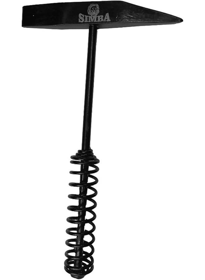 Simba Trading - Portable Welding Chipping Hammer with Spring Handle, Durable Drop Forged C45-55 Alloy Steel, Ergonomic Grip, Black Matte Finish, Cone End for Knocking and Ice Breaking - Image 1