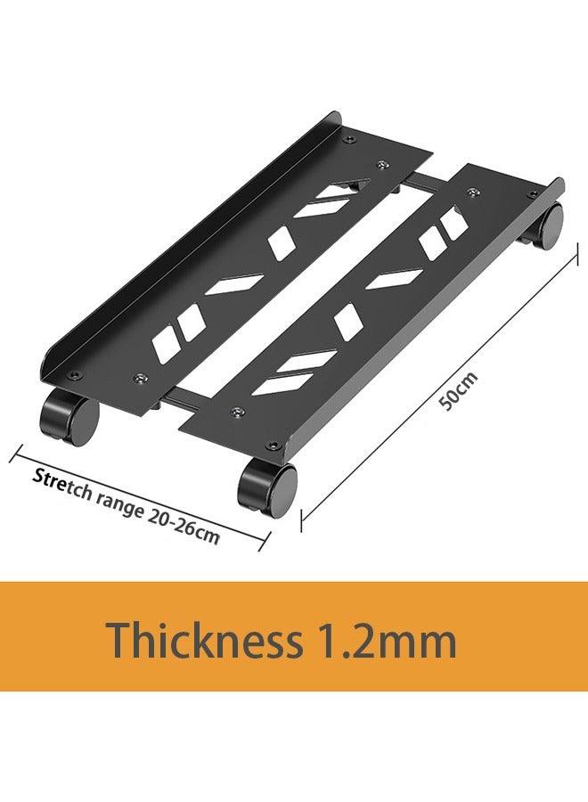 HOOPZOZA Universal Computer CPU Holder Width-adjustable Heavy Duty Ventilated 360°Mobile CPU Stand Computer Tower Stand with Locking Caster Fits Most Gaming PC Under Home Office Desk - Image 1
