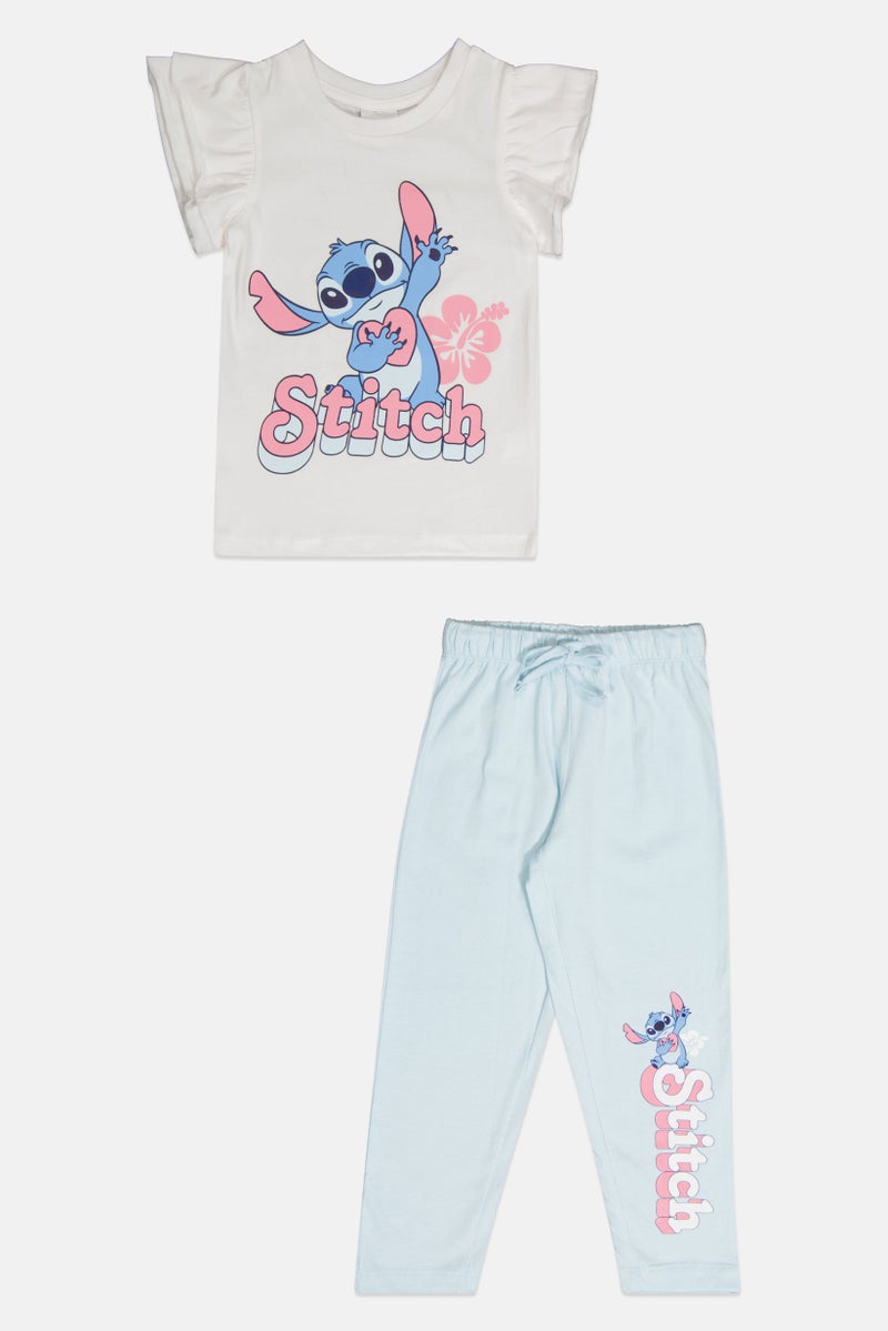 Disney طقم بيجامة بنات للأطفال مكون من 2 قطعة بطباعة جرافيك، متعدد الألوان - Image 2