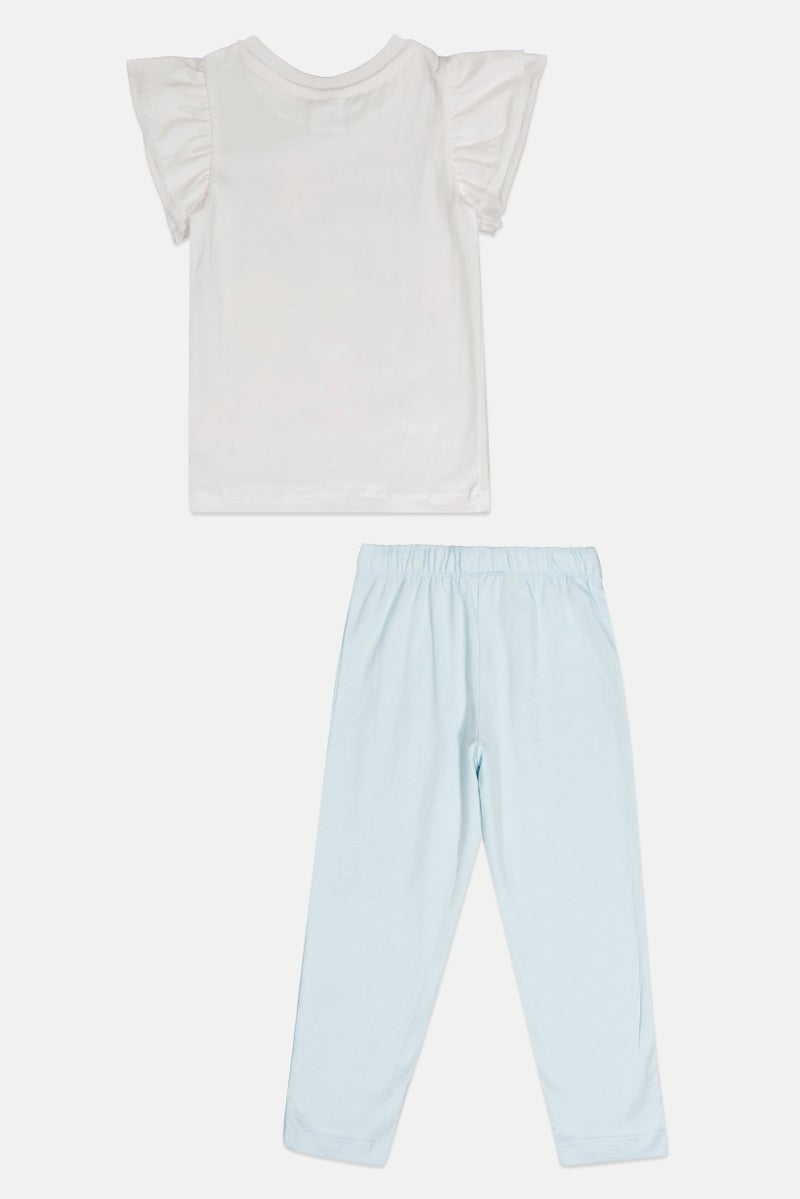 Disney طقم بيجامة بنات للأطفال مكون من 2 قطعة بطباعة جرافيك، متعدد الألوان - Image 3