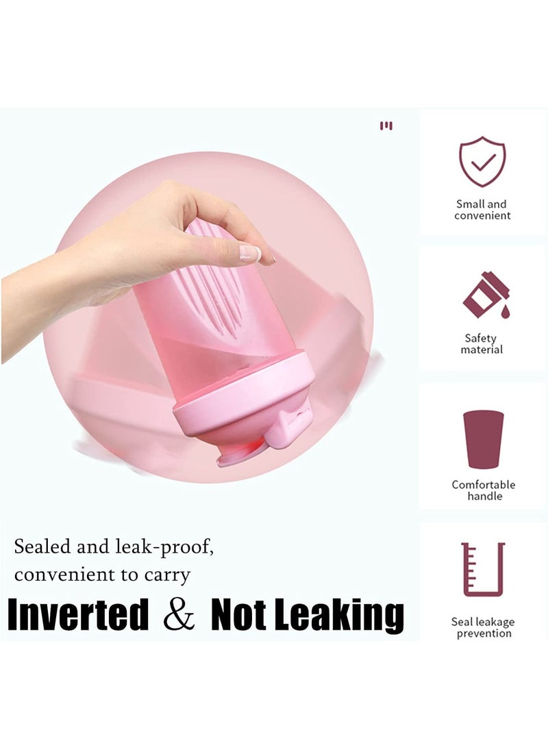 400ml Plastic Mixed Protein Powder Shaker Bottle with Mixball Cap Anti-Leak Fitness Sports Gym Supplements (Pink) - Image 3