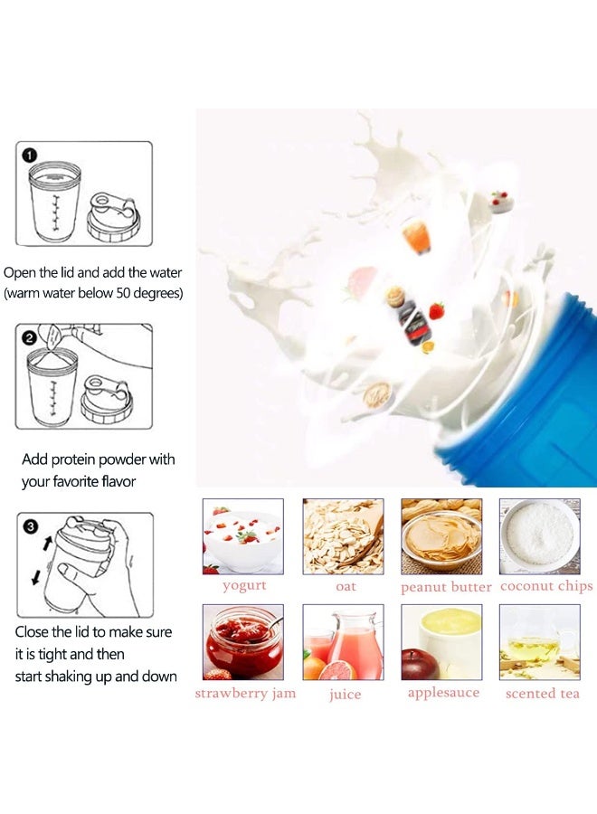 400ml Plastic Mixed Protein Powder Shaker Bottle with Mixball Cap Anti-Leak Fitness Sports Gym Supplements (Pink) - Image 4