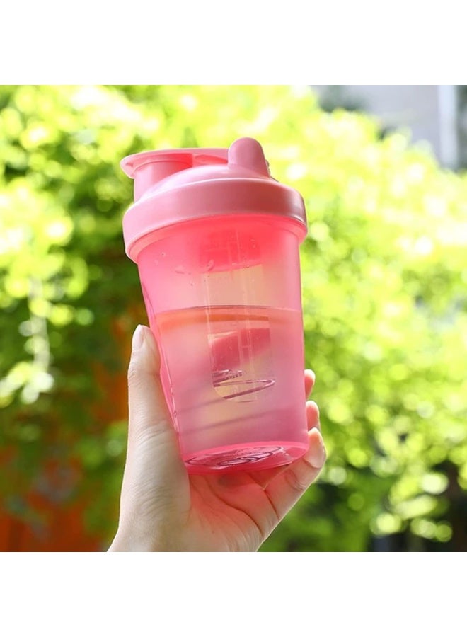 400ml Plastic Mixed Protein Powder Shaker Bottle with Mixball Cap Anti-Leak Fitness Sports Gym Supplements (Pink) - Image 5