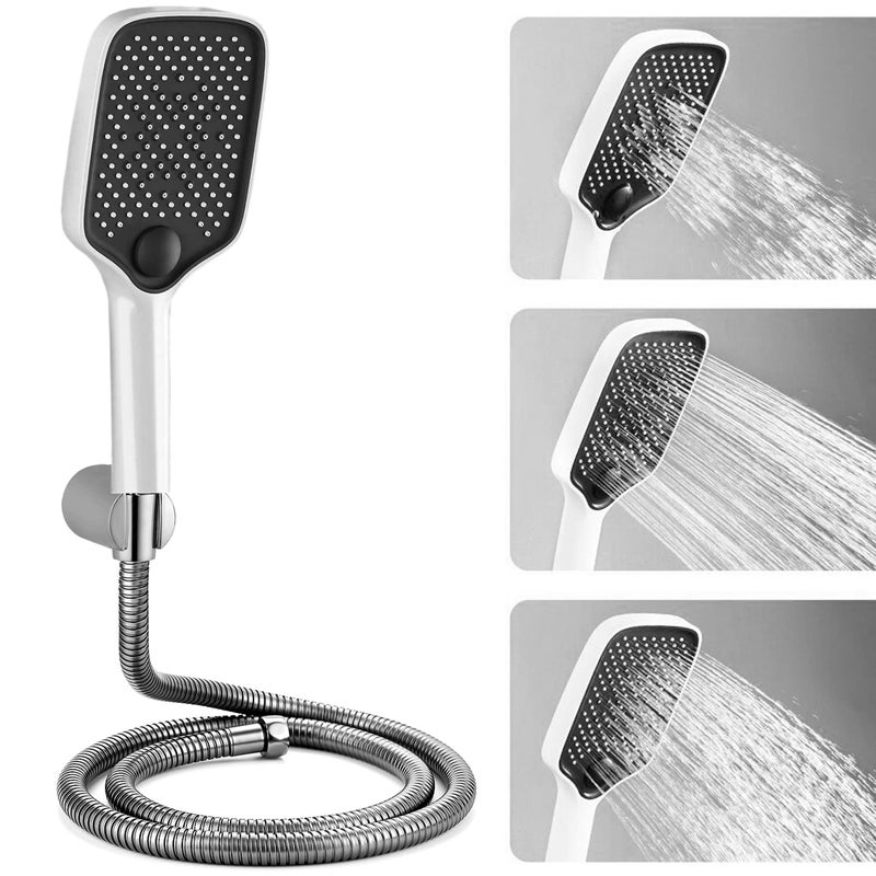 ALTON SHR20275 3Function 4INCH Hand Shower With SS304 Grade 15 Meter Flexible Hose Pipe and Wall Hook White Black - Image 1