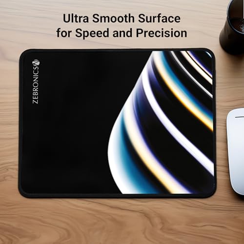 ZEBRONICS MSP-X2 Mouse Pad, for Speed and Precision Operation, Smooth Cloth Surface, Roll and Go, Optimised for All Mouse Sensors, Anti Slip Rubber Base, Surface of 260 x 210 mm - Image 3