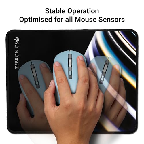 ZEBRONICS MSP-X2 Mouse Pad, for Speed and Precision Operation, Smooth Cloth Surface, Roll and Go, Optimised for All Mouse Sensors, Anti Slip Rubber Base, Surface of 260 x 210 mm - Image 4