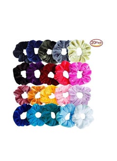 ORiTi ORiTi 20 Pcs Hair Scrunchies Velvet Elastic Hair Bands Scrunchy Hair Ties Ropes Scrunchie for Women Hair Accessories - 20 Assorted Colors Scrunchies  - Image 5