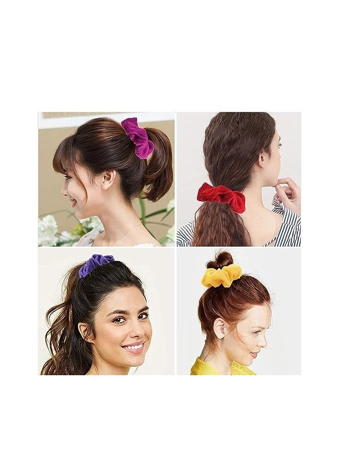 ORiTi 20 Pcs Hair Scrunchies Velvet Elastic Hair Bands Scrunchy Hair Ties Ropes Scrunchie for Women Hair Accessories - 20 Assorted Colors Scrunchies - Image 4