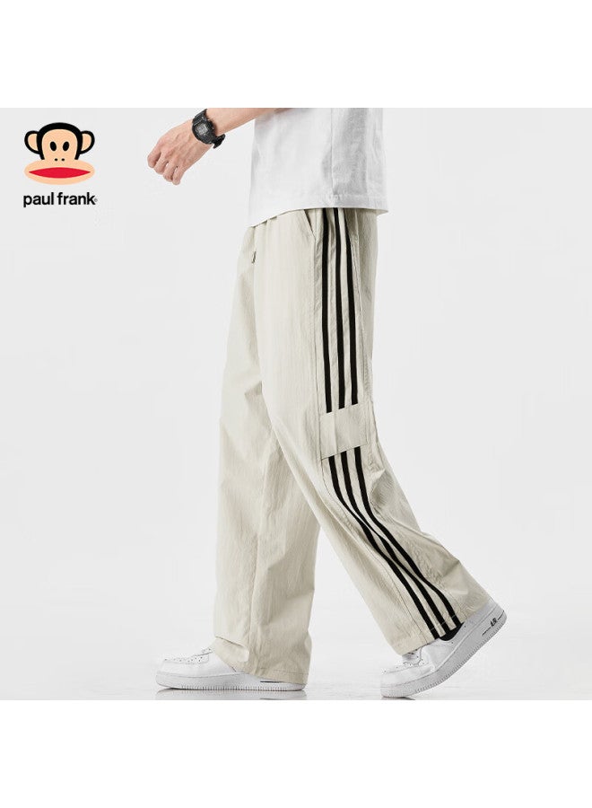 Paul Frank Casual Pants For Men, Summer Lightweight Loose Straight-leg Trousers, American-style Cargo Sports Pants For Men, Paris Gray, S - Image 2