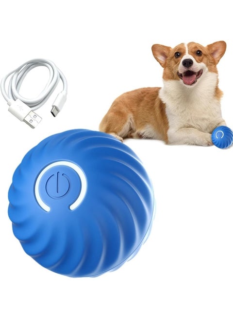 Interactive Dog Ball Toy, Smart Self-Moving Ball with 2 Modes Long Battery Life, New Electric Intelligent Teasing Cat Ball, Rechargeable Cat Toys Balls for Indoor Cats, Dogs, Pets, Blue