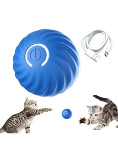 SKY-TOUCH Interactive Dog Ball Toy, Smart Self-Moving Ball with 2 Modes Long Battery Life, New Electric Intelligent Teasing Cat Ball, Rechargeable Cat Toys Balls for Indoor Cats, Dogs, Pets, Blue  - Image 2