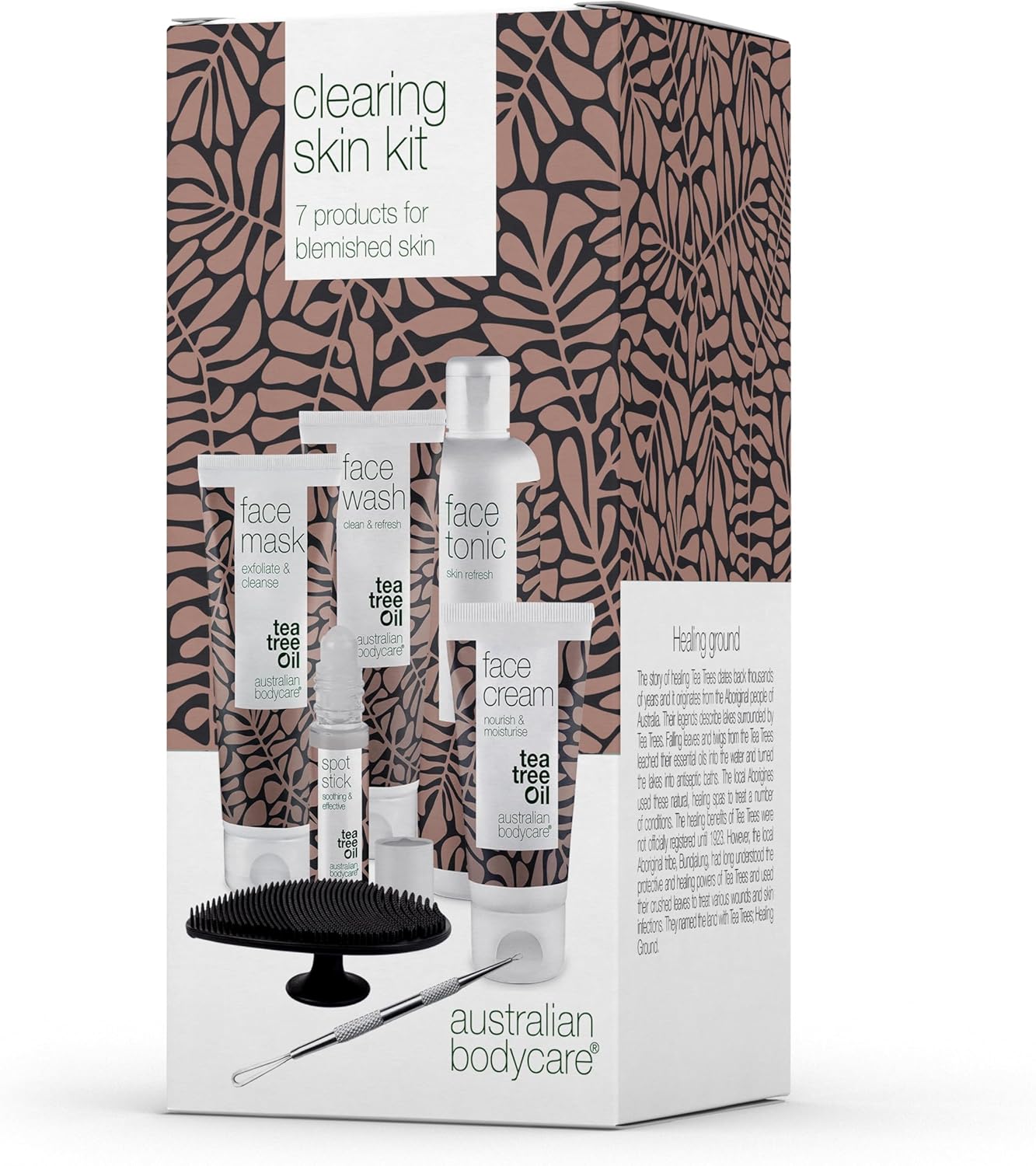 A 7piece set for daily care for clogged pores and blemished skin facial cleansing skin tonic face cream pimple stick face mask blackhead remover and face brush