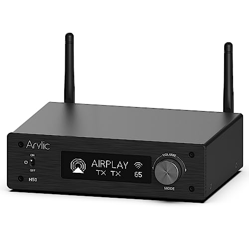 Arylic H50 Hi-Fi 50W*2 WiFi Audio Amplifier with Bluetooth aptX HD, HDMI ARC, AirPlay 2 and Spotify Streaming for Wireless Home Music. Support for transmitting and Receiving Music - Image 1