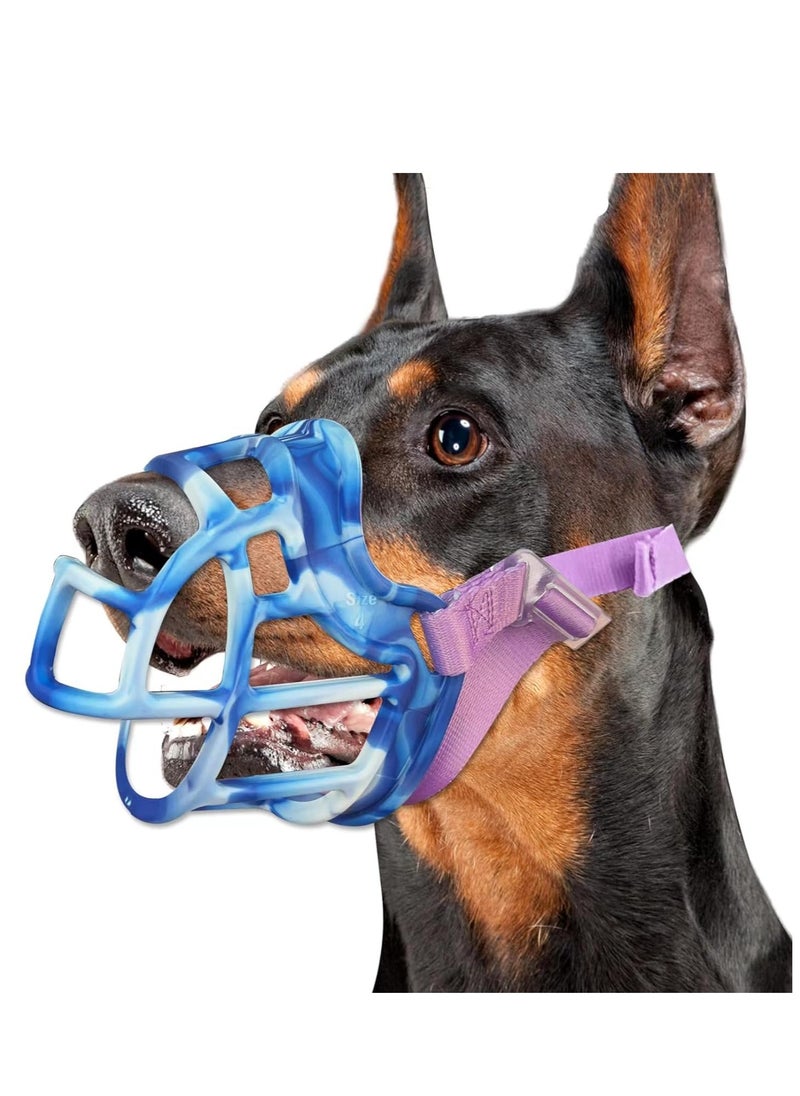 Generic Dog Muzzle, Basket Muzzle Anti Biting Chewing, Breathable Dog Mouth Guard, Sturdy Lightweight Muzzle Allows Drinking, Cage Muzzle for Small Medium Large Dogs, for Grooming Trimming Training (Blue)  - Image 1