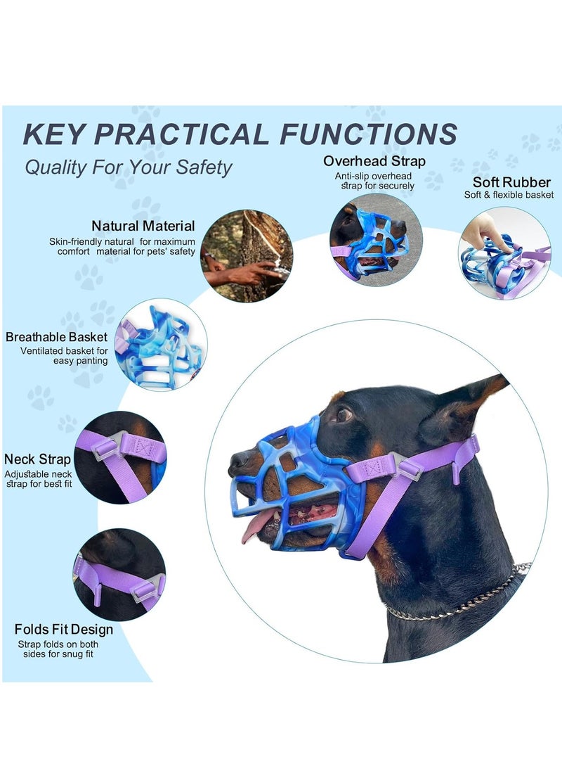 Generic Dog Muzzle, Basket Muzzle Anti Biting Chewing, Breathable Dog Mouth Guard, Sturdy Lightweight Muzzle Allows Drinking, Cage Muzzle for Small Medium Large Dogs, for Grooming Trimming Training (Blue)  - Image 5