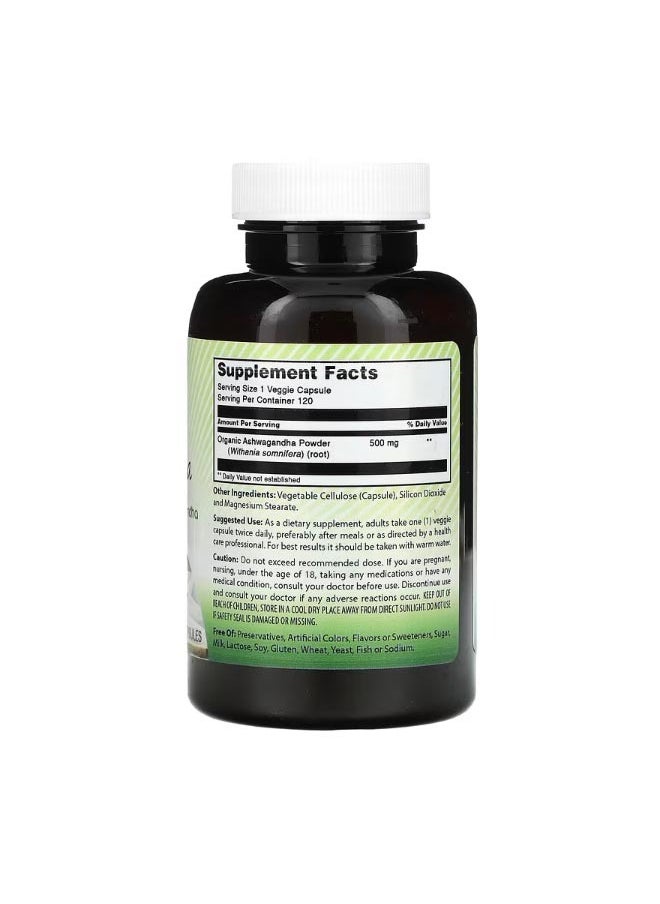 Amazing India Ashwagandha 500 mg 120 Veggie Capsules  - Image 2