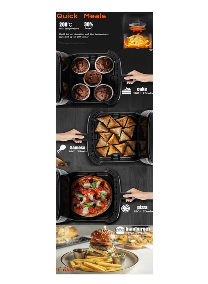 Haley Wtrtr HALEY Air Fryer 8L with Window, 2000W stainless steel air fryer oven led touch screen oilless, ptfe free, dishwasher safe,2 Years Warranty (8L) - Image 5