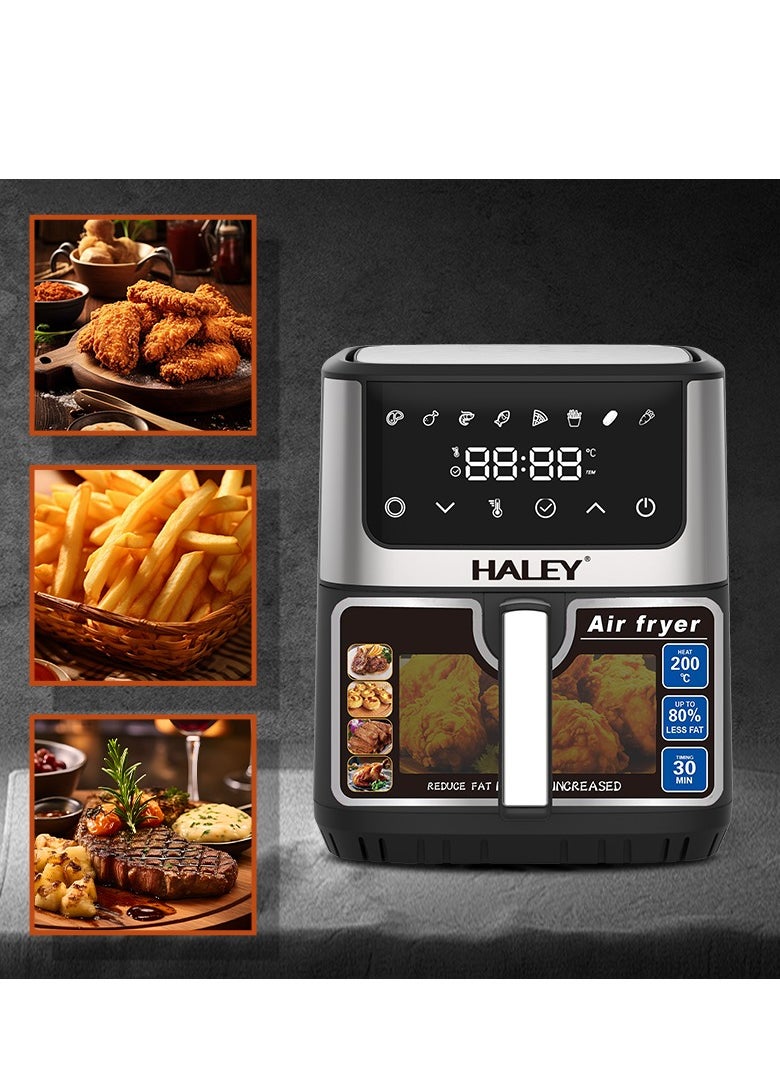 Wtrtr HALEY Air Fryer 8L with Window, 2000W stainless steel air fryer oven led touch screen oilless, ptfe free, dishwasher safe,2 Years Warranty (8L) - pzsku/ZF099B8E2533C0EB659E1Z/45/_/1728740314/eb446846-99bf-4dd8-828c-d81604548f59