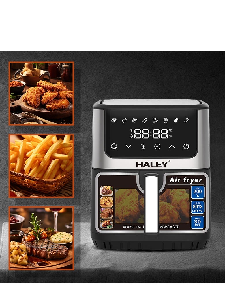 Haley Wtrtr HALEY Air Fryer 8L with Window, 2000W stainless steel air fryer oven led touch screen oilless, ptfe free, dishwasher safe,2 Years Warranty (8L) - Image 3