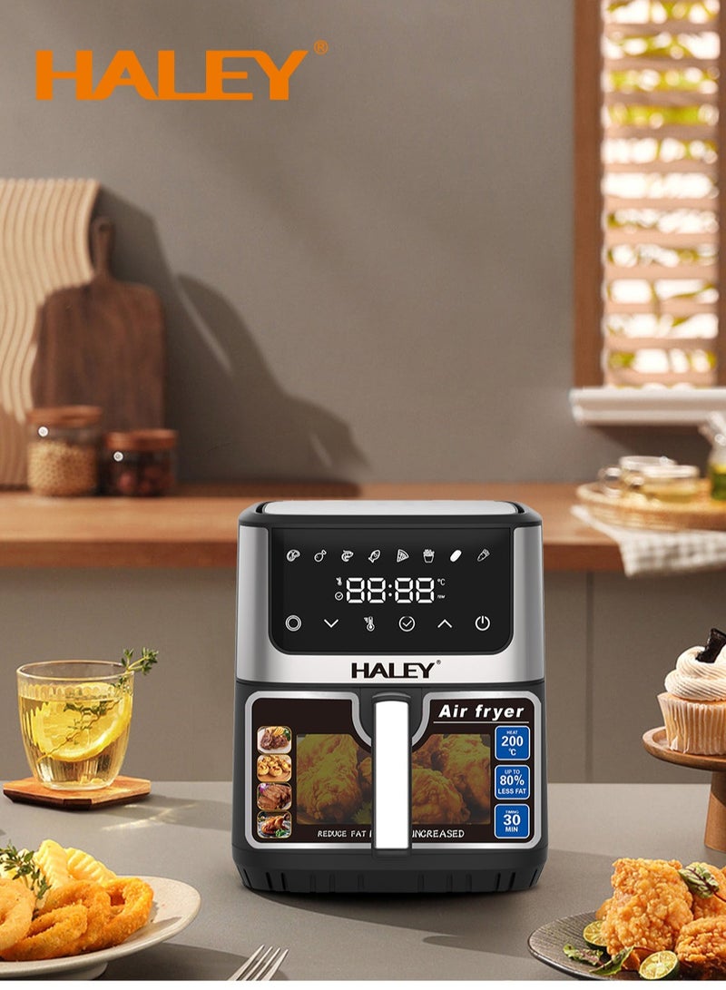 Haley Wtrtr HALEY Air Fryer 8L with Window, 2000W stainless steel air fryer oven led touch screen oilless, ptfe free, dishwasher safe,2 Years Warranty (8L) - Image 4