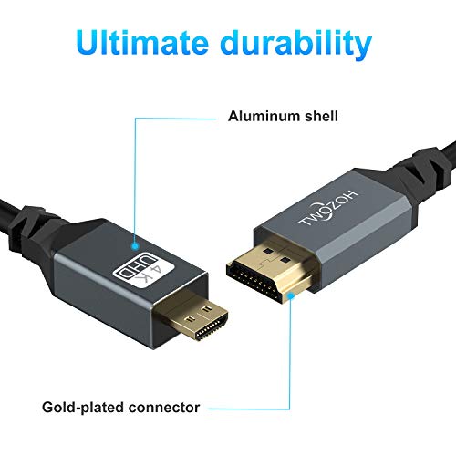 Twozoh Micro HDMI to HDMI Coiled Cable, Coiled Micro HDMI to Full HDMI Cable Support HDMI 2.0, 3D 4K UHD, 1080p (Extend up to 1.5M) - Image 3