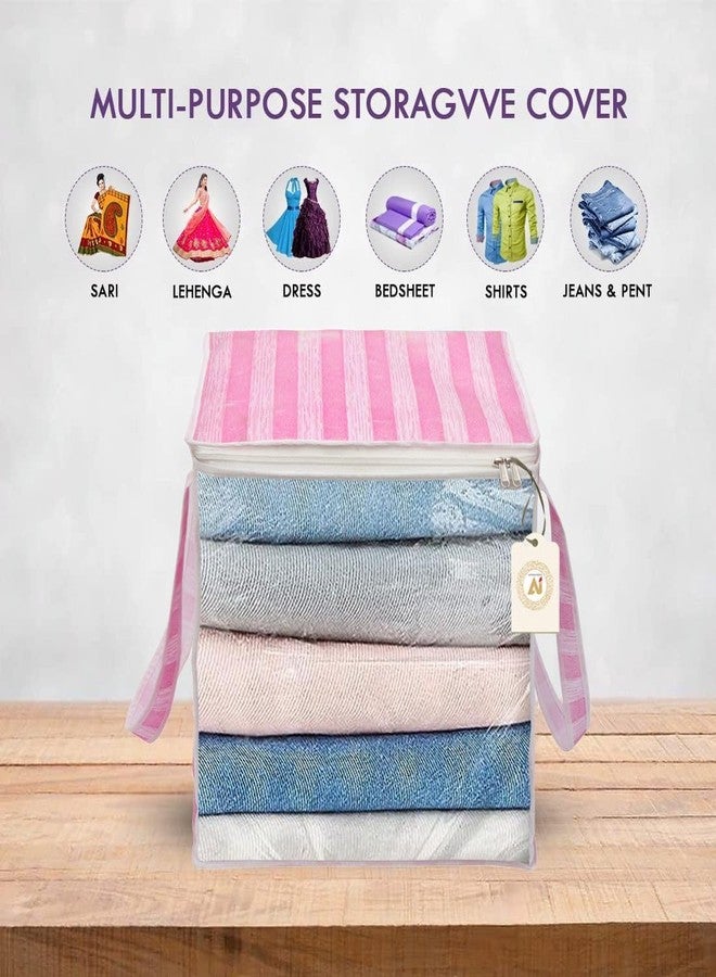 AARON INC Saree Storage Bag | Premium Wardrobe Cloth Organizer Box | Large Garment Cover with Polka Dot Design | Durable Fabric, Transparent Window | Pack Of 1 AWPM12206 - Image 4